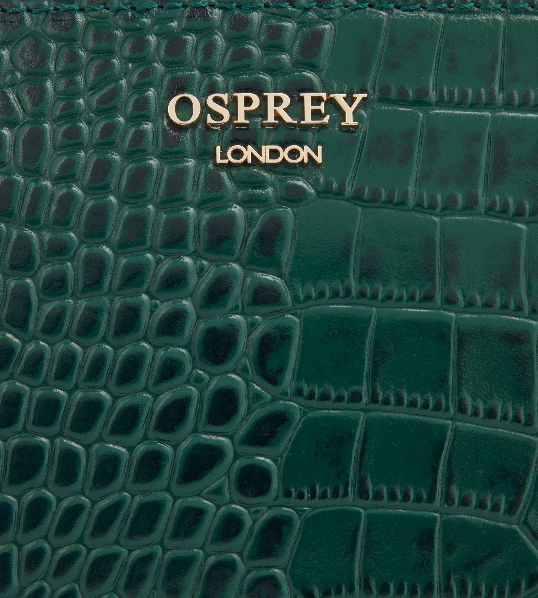 Osprey London 'Rita' Black Medium Matinee Wallet in Big Croc | eBay